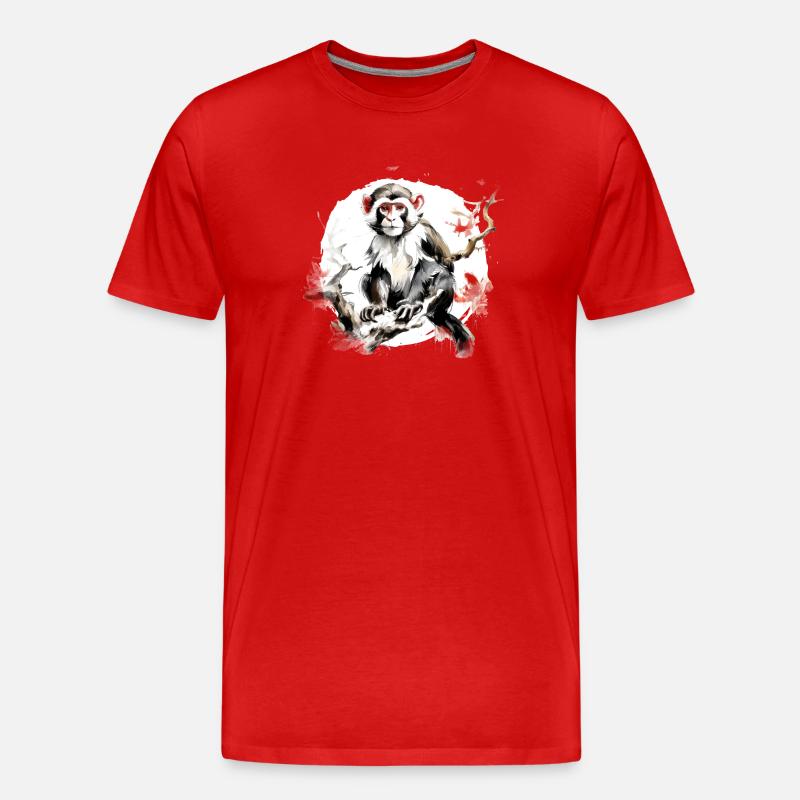signe du zodiaque chinois Singe - T-shirt bio Premium Homme - rouge