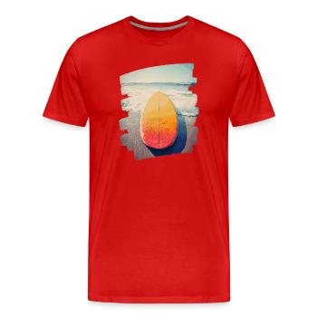 Planche de surf - T-shirt bio Premium Homme - rouge - Devant - Damien (186cm)
