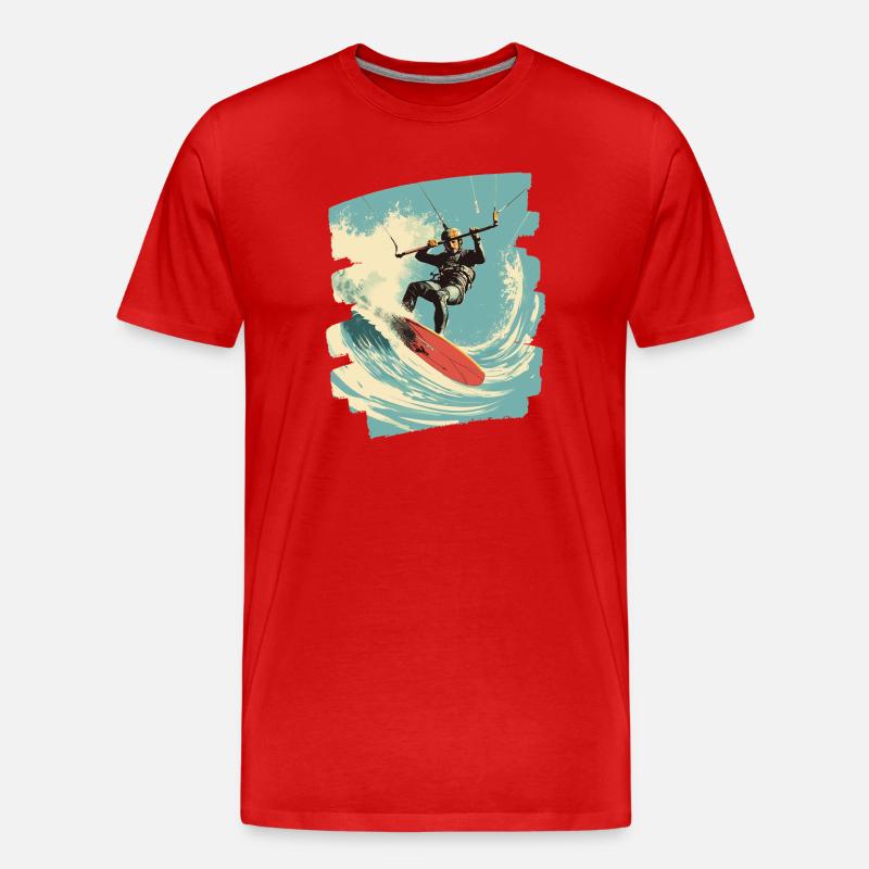 Kitesurfer - Männer Premium Bio T-Shirt - Rot