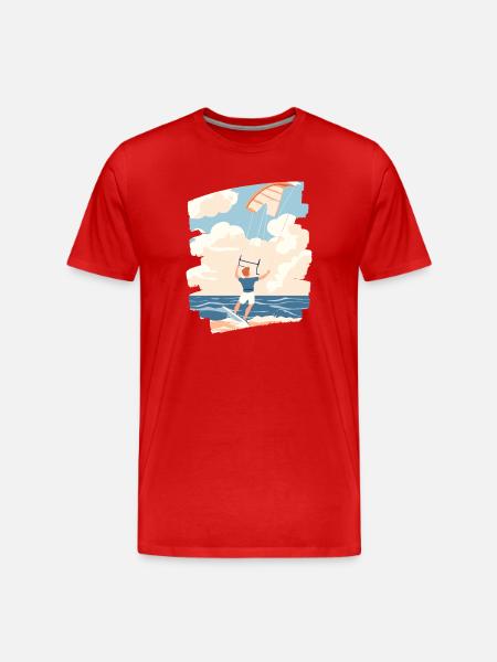 Kitesurfeurs - T-shirt bio Premium Homme - rouge
