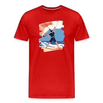kite surfers - Men's Premium Organic T-Shirt - red - Front - Damien (186cm)