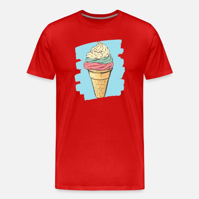Eiscreme Eis - Männer Premium Bio T-Shirt - Rot