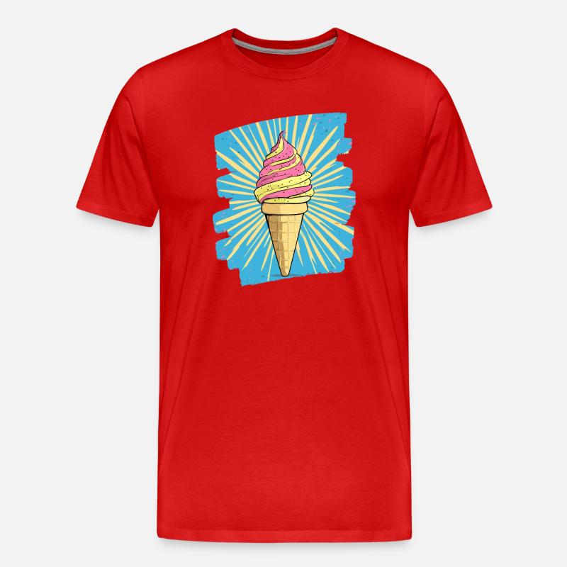 Eiscreme Eis - Männer Premium Bio T-Shirt - Rot