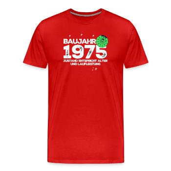 Baujahr 1975 - Männer Premium Bio T-Shirt - Rot - Vorne - Damien (186cm)