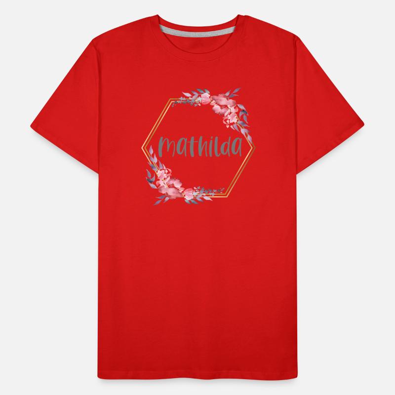Mathilda Mädchen Name personalisiertes Geschenk Männer Premium Bio T-Shirt