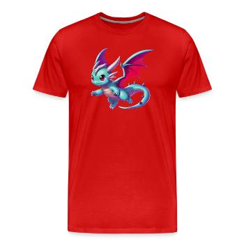 Drache - Männer Premium Bio T-Shirt - Rot - Vorne - Damien (186cm)