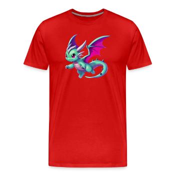 Drache - Männer Premium Bio T-Shirt - Rot - Vorne - Damien (186cm)