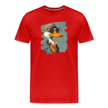 Ferme de canards - T-shirt bio Premium Homme - rouge - Devant - Damien (186cm)