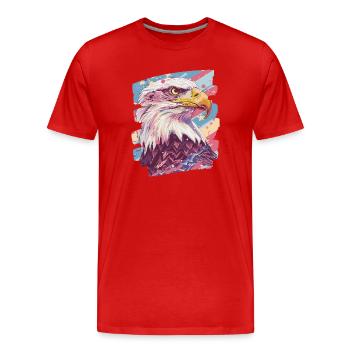American flag with eagle - Men's Premium Organic T-Shirt - red - Front - Damien (186cm)