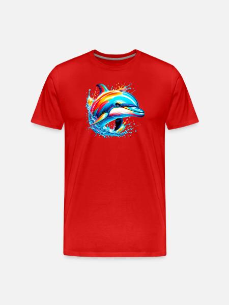 Dolphin - Men's Premium Organic T-Shirt - red