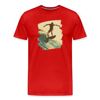Surfer - Men's Premium Organic T-Shirt - red - Front - Damien (186cm)