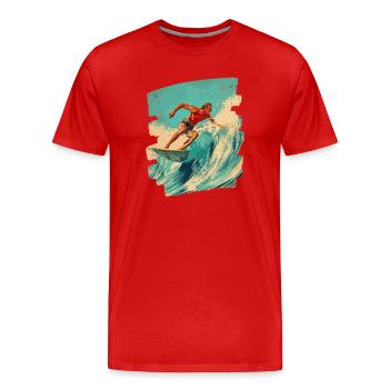 Surfer - Men's Premium Organic T-Shirt - red - Front - Damien (186cm)