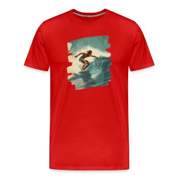 Surfer - Men's Premium Organic T-Shirt - red - Front - Damien (186cm)