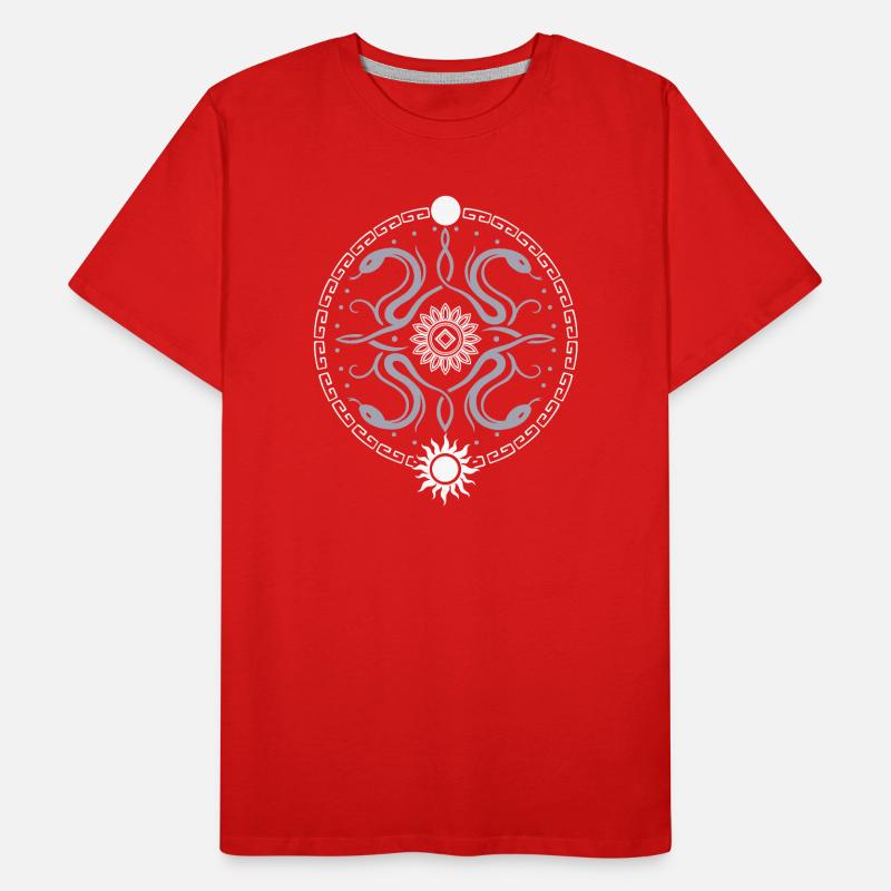 Roue serpentine avec soleil et lune T-shirt bio Premium Homme