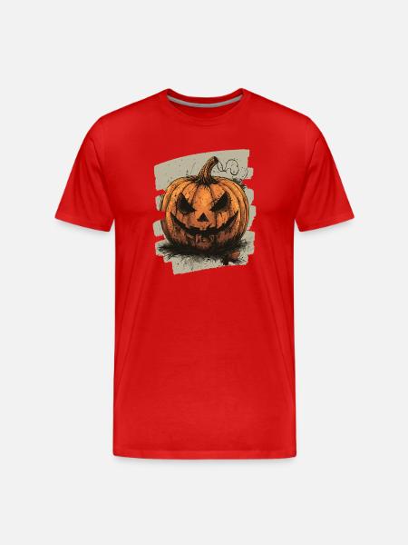 Halloween Pumpkin - Men's Premium Organic T-Shirt - red