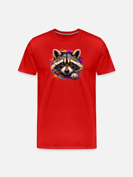 Raccoon - Men's Premium Organic T-Shirt - red