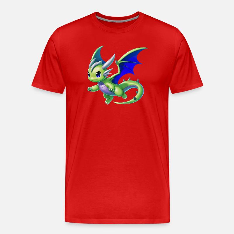 Drache - Männer Premium Bio T-Shirt - Rot