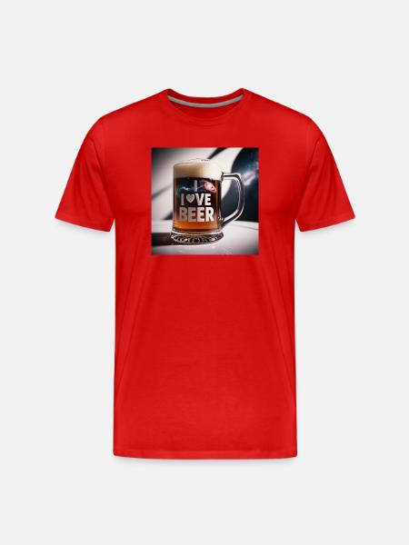 Beer mug "I Love Beer" - Men's Premium Organic T-Shirt - red