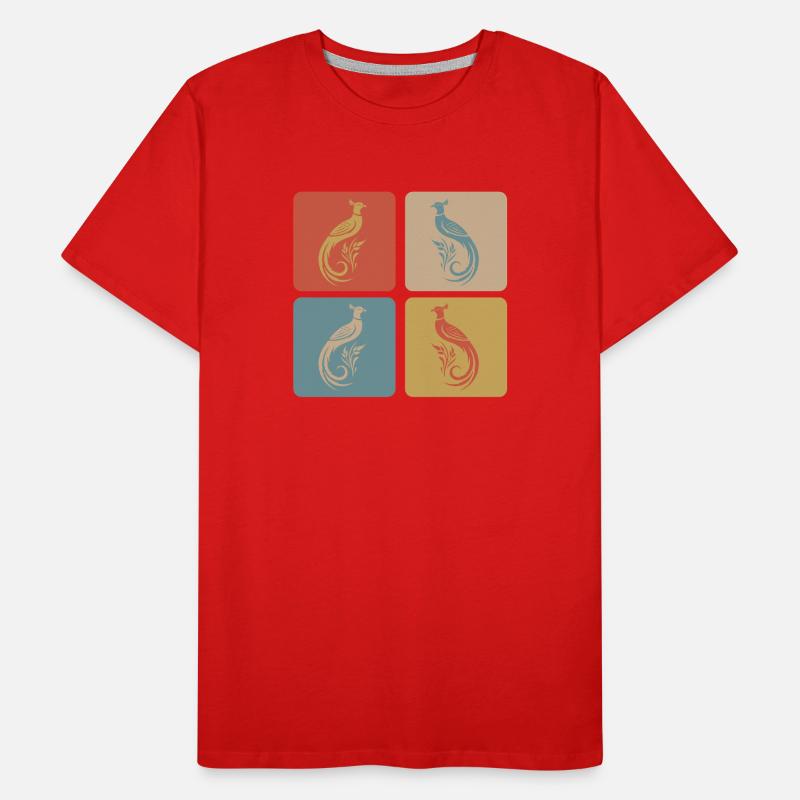 Elegant Pheasant Bird Vintage Design Men's Premium Organic T-Shirt