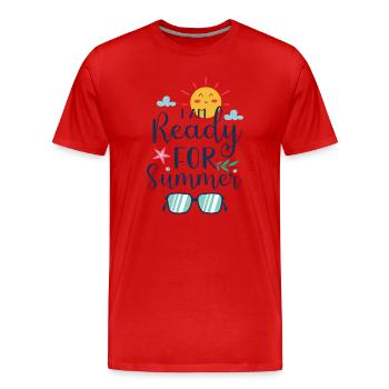 Je suis prêt pour l’été - T-shirt bio Premium Homme - rouge - Devant - Damien (186cm)