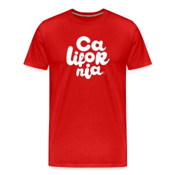 California - Blanc - T-shirt bio Premium Homme - rouge - Devant - Damien (186cm)