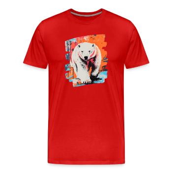 Polar Bear Graffiti Sprayer - Men's Premium Organic T-Shirt - red - Front - Damien (186cm)