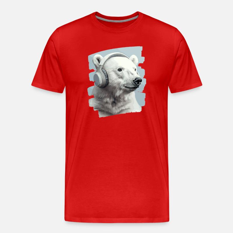 Eisbär - Männer Premium Bio T-Shirt - Rot