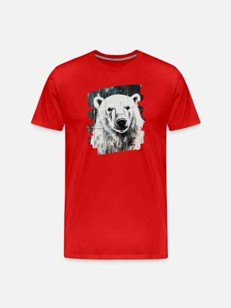 Eisbär - Männer Premium Bio T-Shirt - Rot
