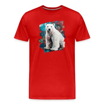 Polar Bear Graffiti Sprayer - Men's Premium Organic T-Shirt - red - Front - Damien (186cm)