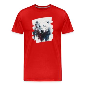 Polar Bear Graffiti Sprayer - Men's Premium Organic T-Shirt - red - Front - Damien (186cm)