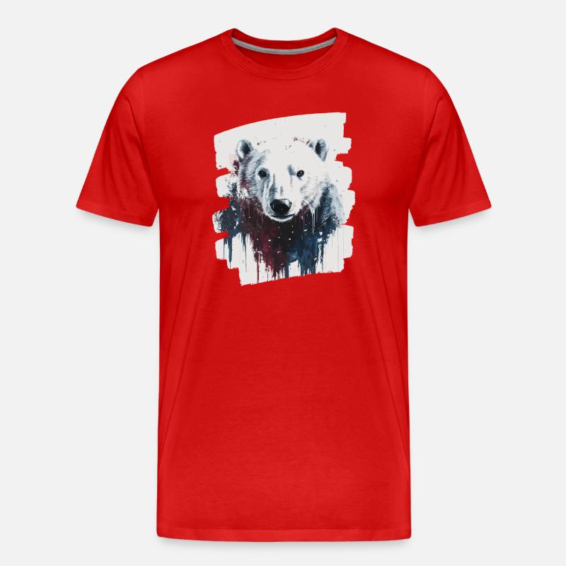 Eisbär Graffiti Sprayer - Männer Premium Bio T-Shirt - Rot