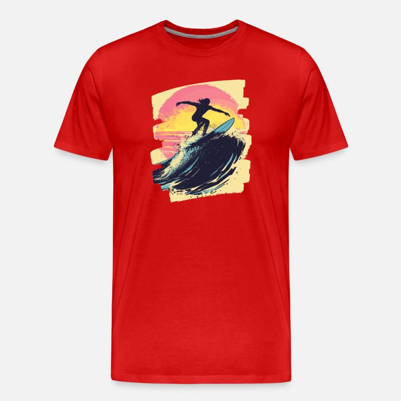 Surfeur Surf Planche de surf Surf - T-shirt bio Premium Homme - rouge