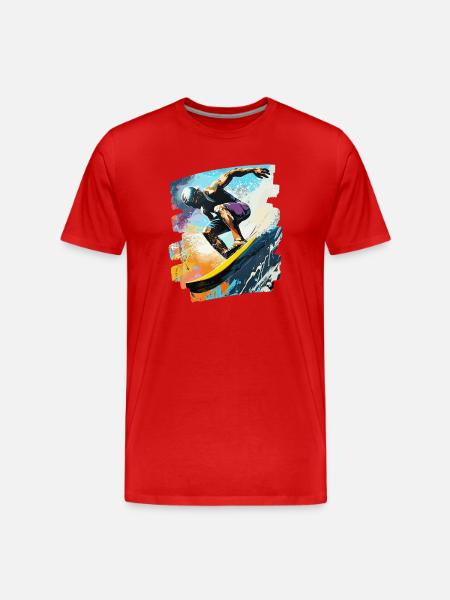 Surfer Surfing Surfboard Surfing - Men's Premium Organic T-Shirt - red