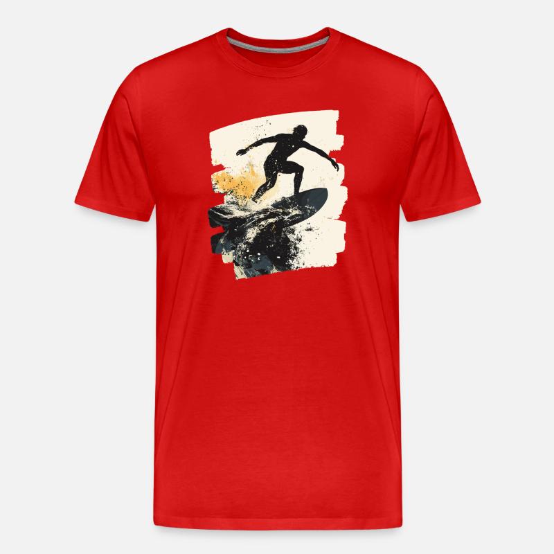 Surfeur Surf Planche de surf Surf - T-shirt bio Premium Homme - rouge