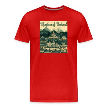 Kingdom of Thailand Temple Panorama - Men's Premium Organic T-Shirt - red - Front - Damien (186cm)