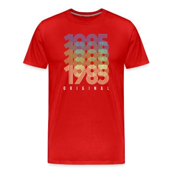 Anneaux Année Concentrique 1965 2015 - T-shirt bio Premium Homme - rouge - Devant - Damien (186cm)
