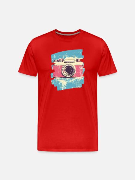 Camera Photographer Photo - Men's Premium Organic T-Shirt - red
