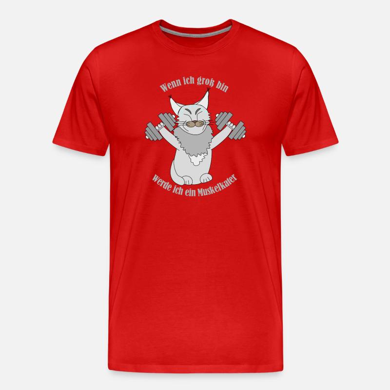 Lustiger Spruch Muskelkater - Männer Premium Bio T-Shirt - Rot