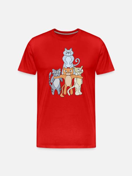 The Awesome Cats - Men's Premium Organic T-Shirt - red
