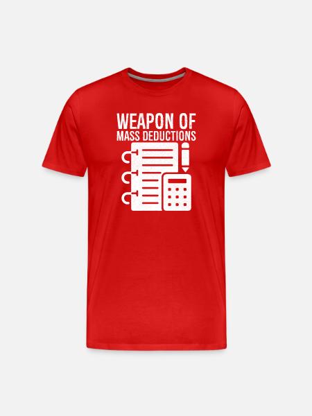 weapon of mass deductions calculator - Men's Premium Organic T-Shirt - red