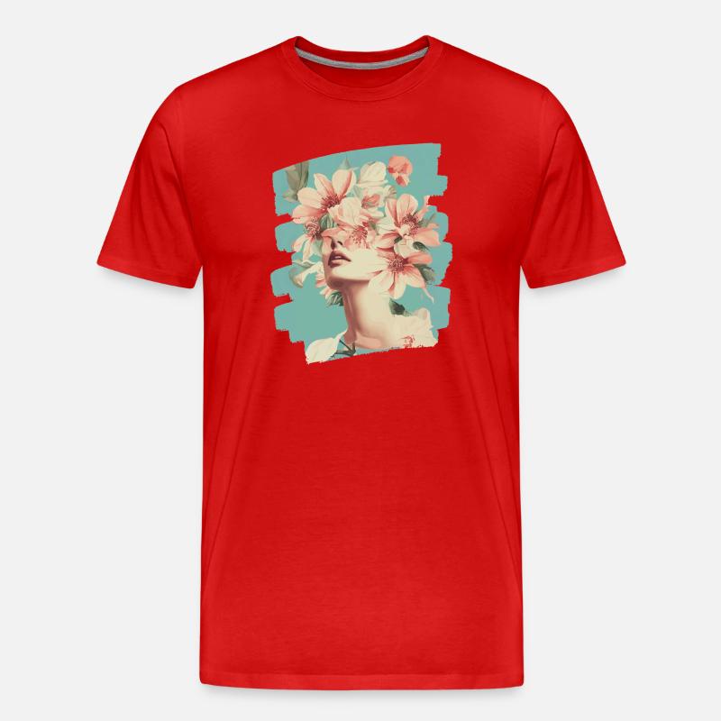 Frühling Frühlingsanfang Blumen - Männer Premium Bio T-Shirt - Rot