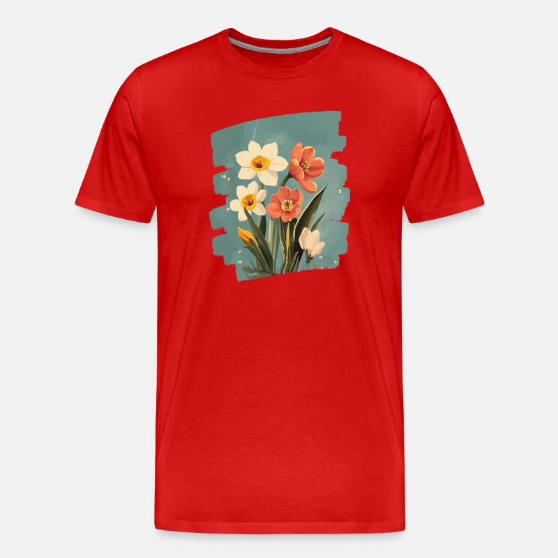 Frühling Frühlingsanfang Blume Blumen - Männer Premium Bio T-Shirt - Rot