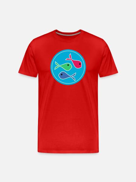 FISH. SARDINE. APRIL FOOL. ANNIVERSARY - Men's Premium Organic T-Shirt - red