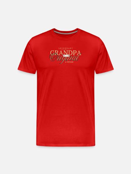 Legendärer Opa Original Gold - Männer Premium Bio T-Shirt - Rot