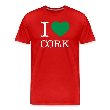I LOVE CORK - Männer Premium Bio T-Shirt - Rot - Vorne - Damien (186cm)