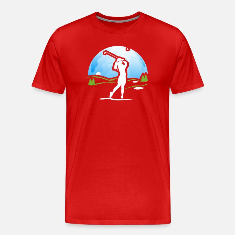 Golferin Golf Golf Shirt Geschenk - Männer Premium Bio T-Shirt - Rot