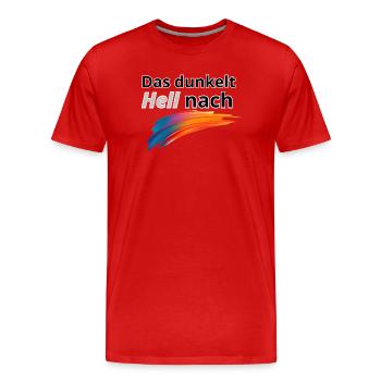 Das Dunkelt hell nach - Männer Premium Bio T-Shirt - Rot - Vorne - Damien (186cm)