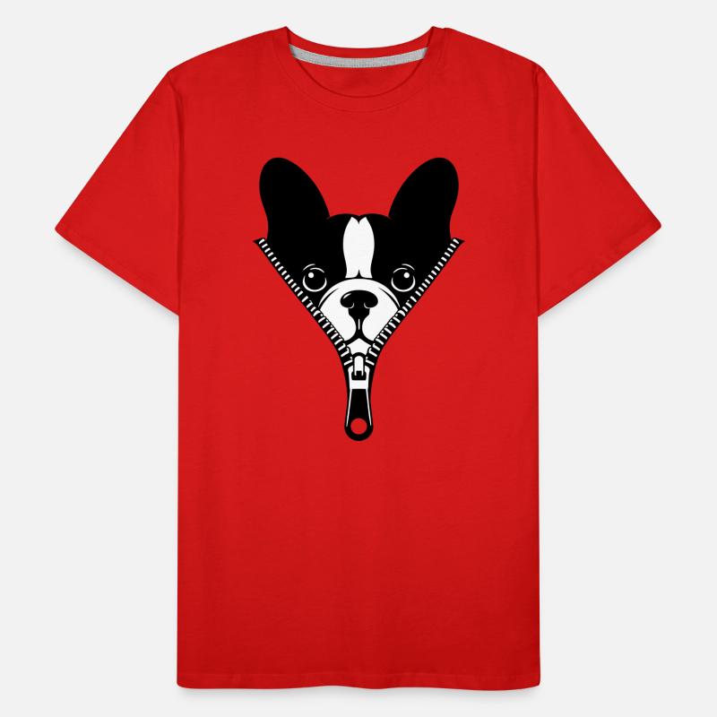 French Bulldog in a Zipper Men's Premium Organic T-Shirt