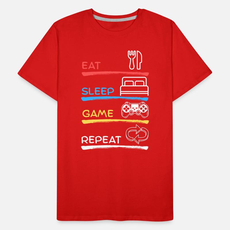Manger dormir jeu Répéter T-shirt bio Premium Homme