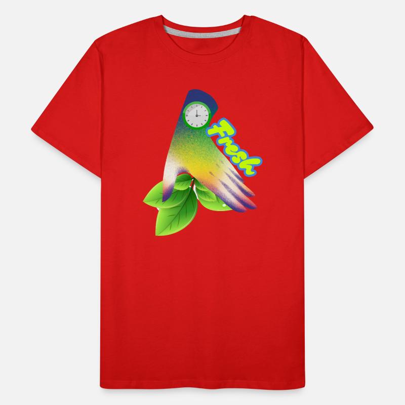 Design der frischen Gradient-Blattuhr Männer Premium Bio T-Shirt